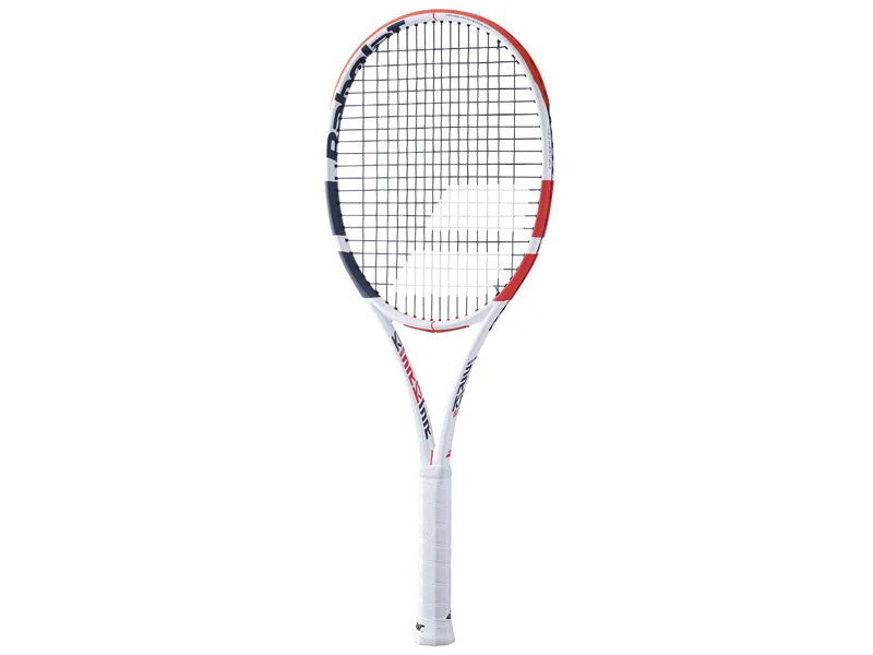 Tennis Racket With Larger Sweet Spot For Beginners-Babolat Pure Strike 16/19 Unstrung Tennis Racquet [Red/Black/White]