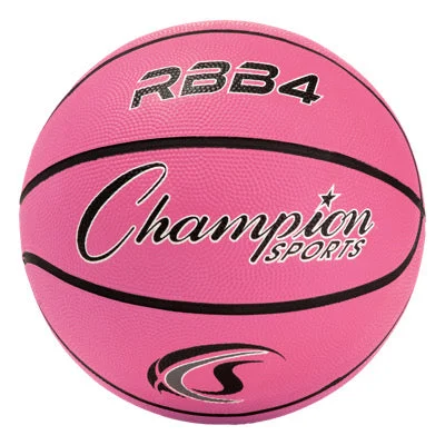 Basketball For Sharp Cuts And Movement-Champion Sports Intermediate Rubber Basketball Pink