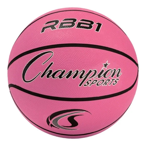 Basketball For Maximum Power And Speed-Champion Sports Size 7 Rubber Basketball Pink