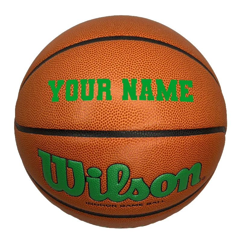 Basketball For Outdoor Courts-Customized Wilson Green Evolution Basketball