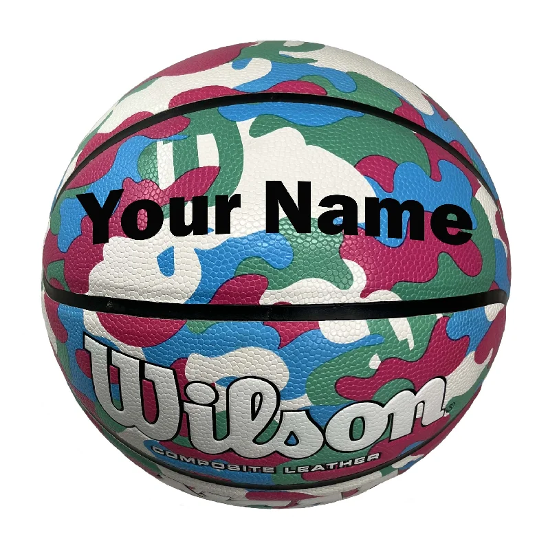 Basketball With Bounce Control-Customized Wilson Pink Camo NCAA Legend Basketball