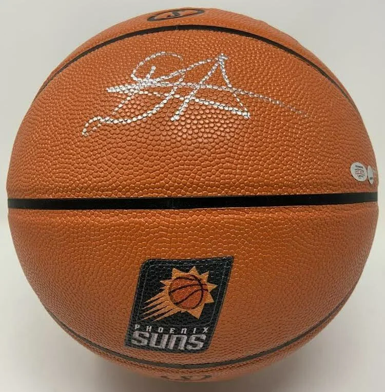 Basketball With Reinforced Stitching-DEANDRE AYTON Autographed Phoenix Suns Logo Basketball GDL LE 50/50