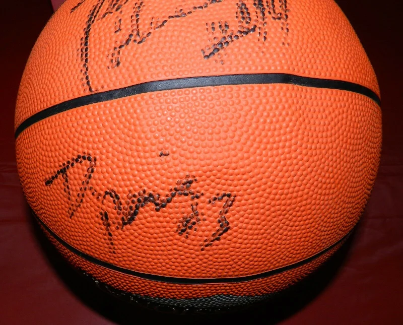 Basketball With Great Feel And Control-Drazen Petrovic Autographed Basketball with JSA COA Derrick Coleman and more