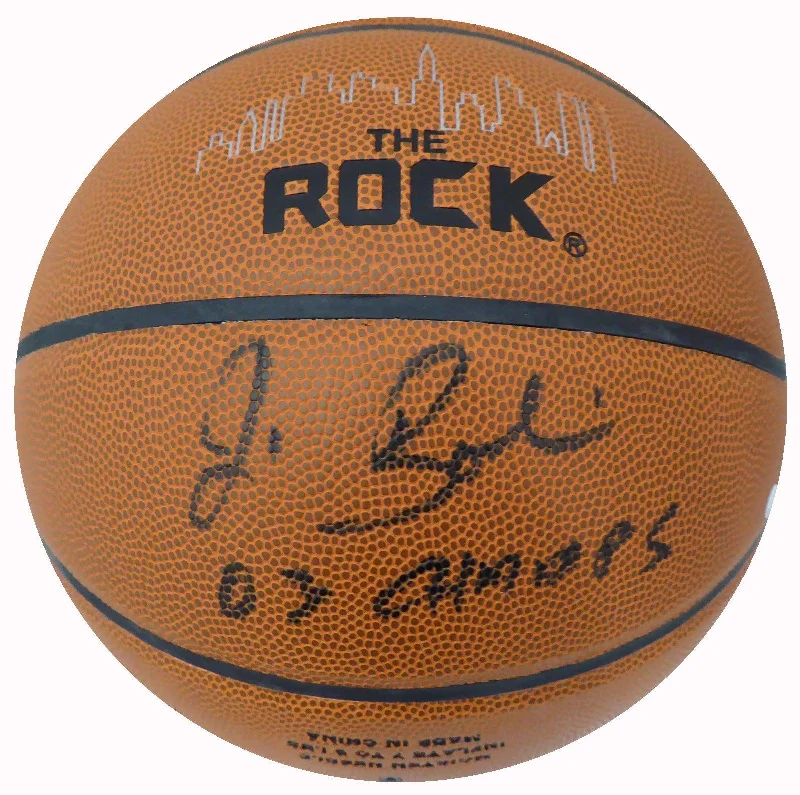 Basketball With Vibrant Color Options-Jim Boeheim Autographed The Rock Basketball Syracuse Orange "05 Champs" Steiner Stock #185850