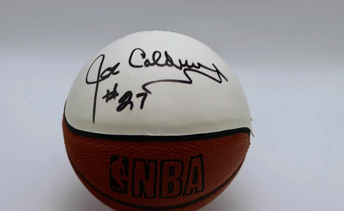 Basketball For Fast And Controlled Play-Joe Caldwell Autographed mini basketball