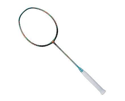 Badminton Racket For All-Around Performance-Li Ning Aeronaut 6000D Unstrung Badminton Racket (Blue/Green/Silver) [AYPT413-3]