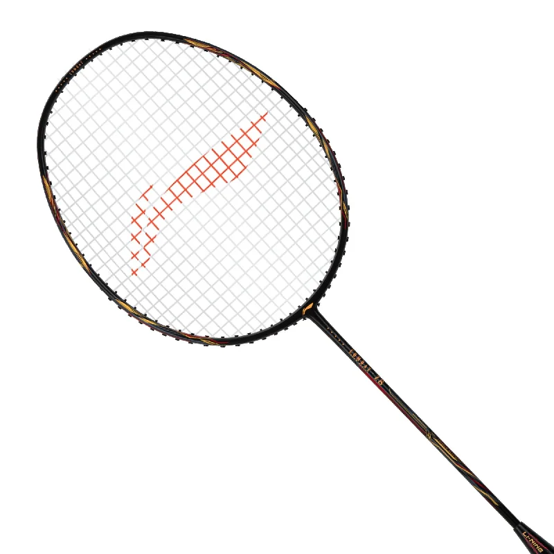 Affordable Badminton Racket For Casual Players-Li-Ning Combat Z8 Badminton Racket (Black/Gold/Red) - 80 Grams