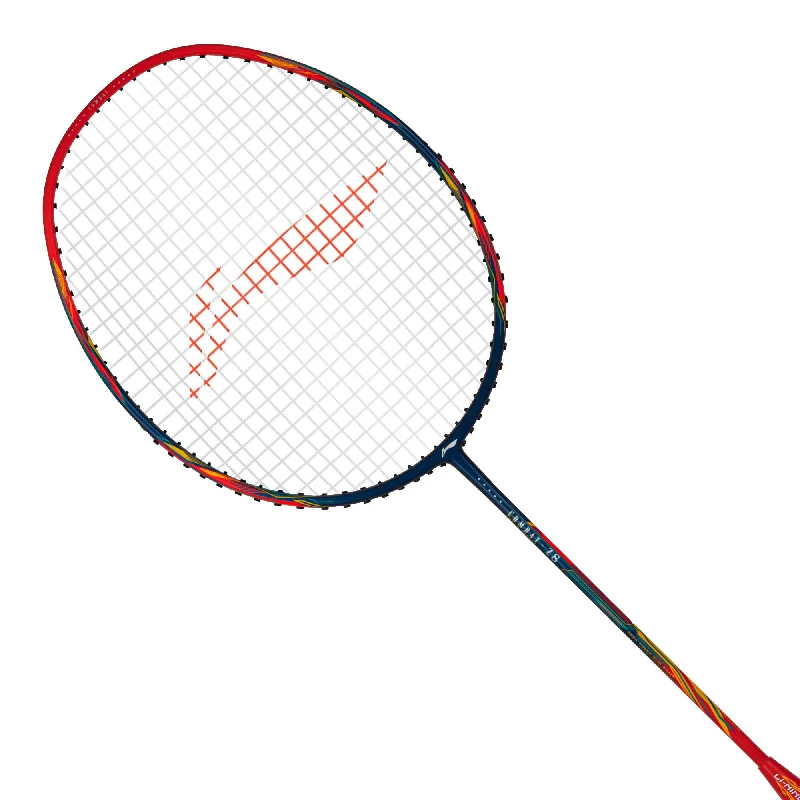 Badminton Racket For Speed And Agility-Li-Ning Combat Z8 Badminton Racket (Navy/Red/Yellow) - 84 Grams