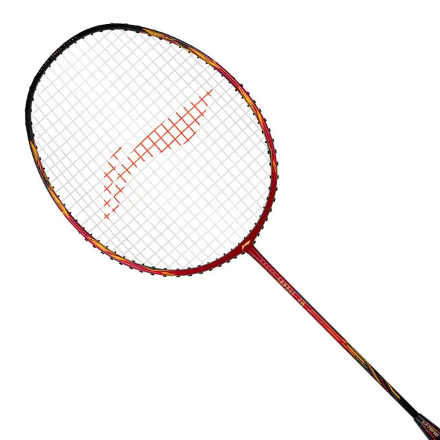 Badminton Racket For Indoor Court Play-Li-Ning Combat Z8 Badminton Racket (Red/Black/Gold) - 80 Grams