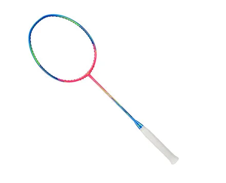 Badminton Racket With Anti-Vibration Technology-Li Ning Extra Skill Windstorm 72S Unstrung Badminton Racket [Pink/Blue/Green]