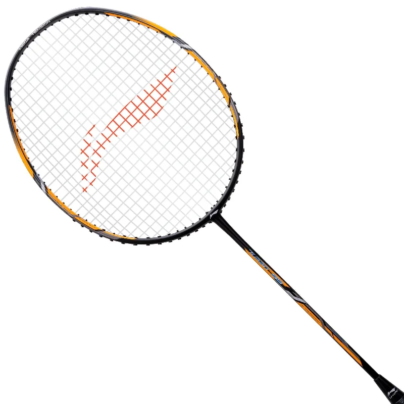 Badminton Racket With Improved String Durability-Li-Ning Turbo 99 Badminton Racket (Black/Gold)