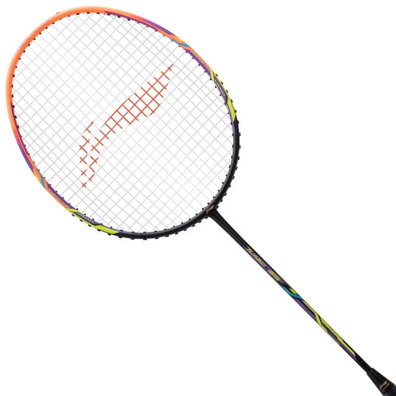 Badminton Racket With Balanced Flexibility-Li-Ning Turbo 99 Badminton Racket (Black/Orange)