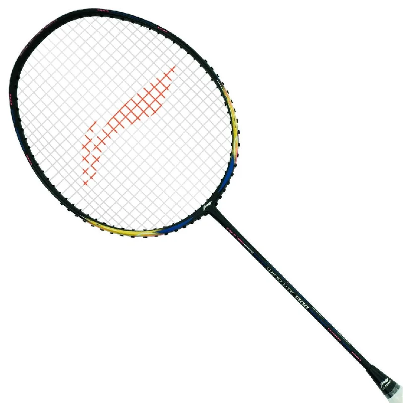 Badminton Racket With Optimal Shaft Stiffness-Li-Ning Wind Lite 900 Badminton Racket (Black/Gold)