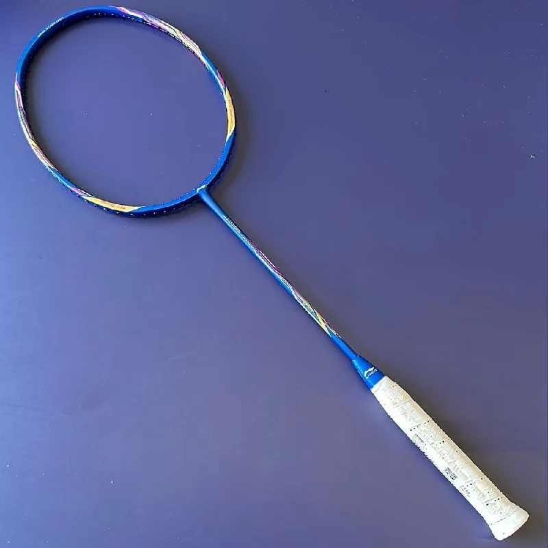 Badminton Racket With Extra Power For Aggressive Players-Li Ning tectonic 3 blue Badminton Racket 75g