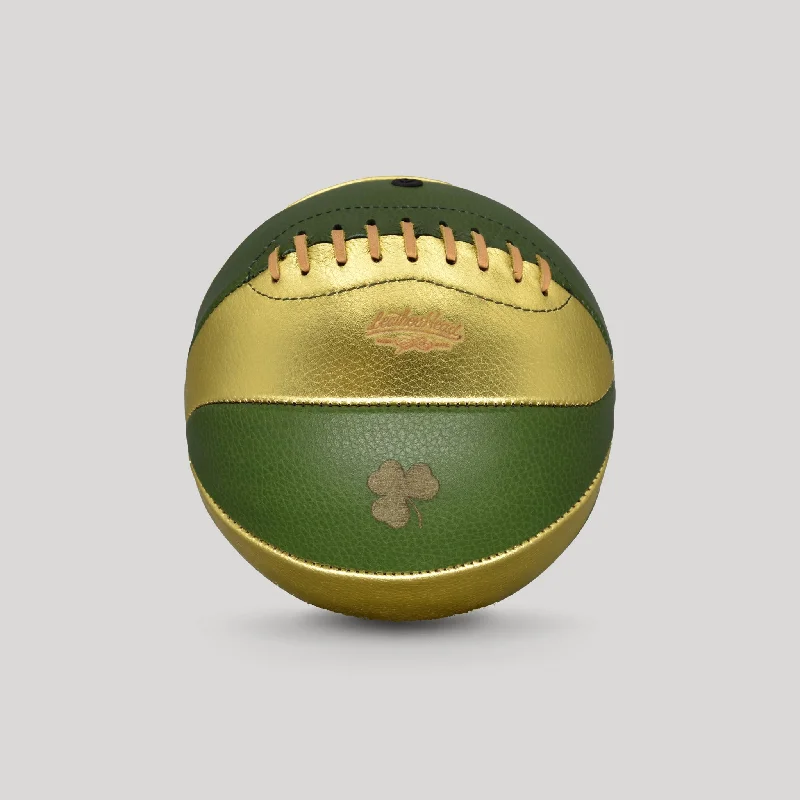 Basketball For Efficient Passing-Luck O' the Irish Green and Gold Mini Basketball