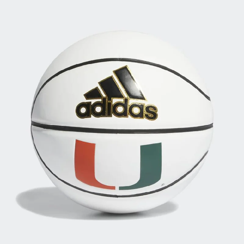 Basketball With Superior Grip And Traction-Miami Hurricanes adidas Mini Size Autograph Basketball