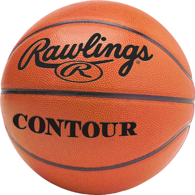 Basketball For Play On Both Hard And Soft Courts-Rawlings Contour Composite Basketball 28.5 - Michigan/MHSAA