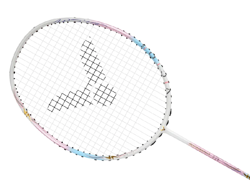 Badminton Racket With Extra Power For Aggressive Players-Victor Auraspeed 77F I Unstrung Badminton Racket[Pink]