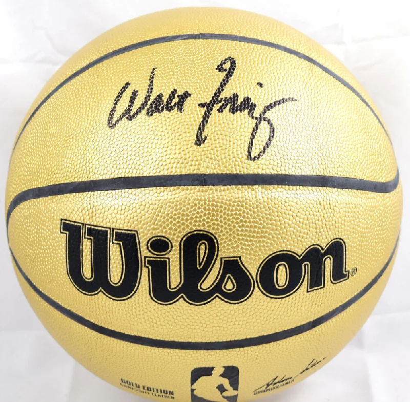 Basketball For Street Hoops-Walt Frazier Autographed Official NBA Gold Wilson Basketball-Beckett W Hologram