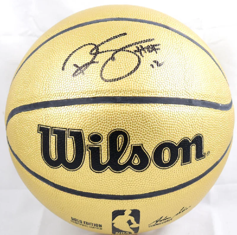 Basketball For Efficient Passing-Ralph Sampson Autographed Gold Wilson NBA Basketball w/HOF - Beckett W Hologram