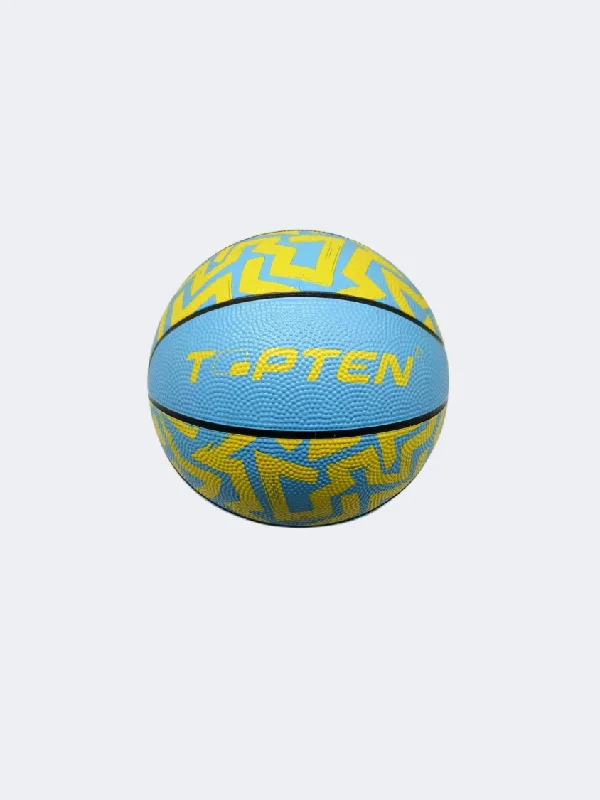 Basketball With Top-Notch Durability-Topten Accessories Basketball Ball Sky Blue/Yellow