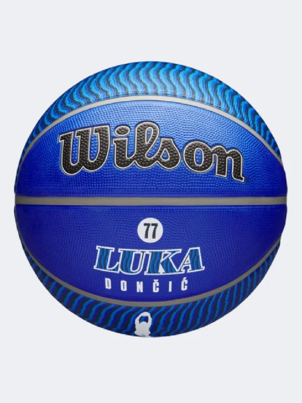 Basketball With Soft Touch-Wilson Nba Player Luka Doncic Icon Outdoor Unisex Basketball Ball Blue/Black