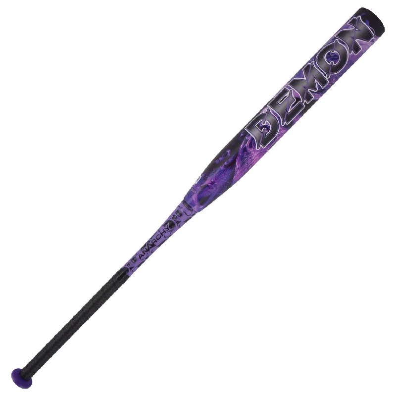 Baseball Bat With Increased Performance For Batters-2024 Anarchy Demon LC "Purple Edition" .5oz End Load USA/ASA Slowpitch Softball Bat ASPDMNPU24A