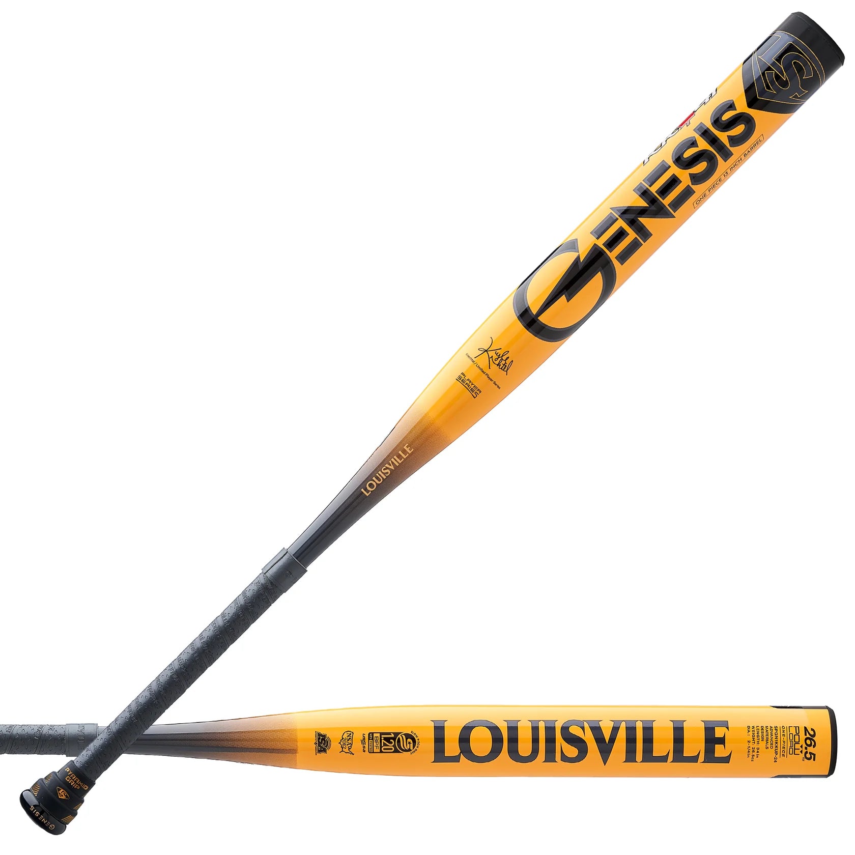 Baseball Bat For Accurate And Powerful Hits-Louisville Genesis 2024 Genesis 1 Piece 13" Kyle Knechtel Signature Powload USSSA Slowpitch Bat