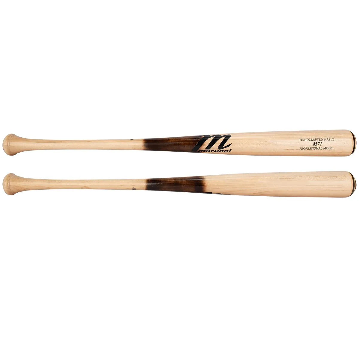 Baseball Bat With Strong End Cap For Durability-Marucci M71 Pro Model Maple Wood Bat - Tar - 2024 Model