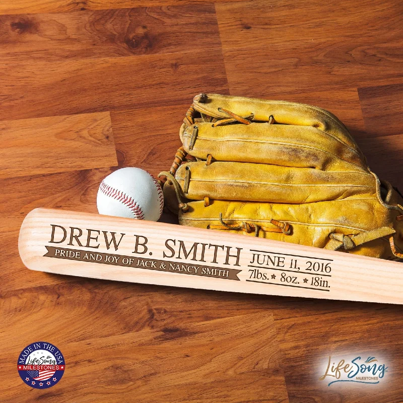 Baseball Bat For Youth Baseball Players-Personalized Unique Baby Announcement Décor Baseball Bat Shelf Décor - Pride And Joy