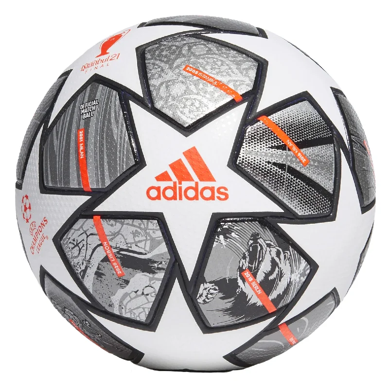 Football Gloves With Reinforced Fingers-adidas Finale 21 20th Anniversary UCL Pro Ball White/Silver