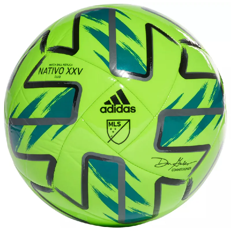 Football Shorts With Compression Fit-adidas MLS Nativo XXV Club Ball Solar Green/Real Teal