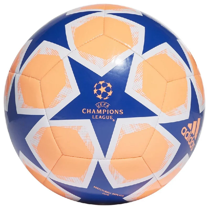 Durable Footballs For Outdoor Play-adidas UCL Finale 20 Club Ball Signal Coral/Royal Blue/Sky Tint