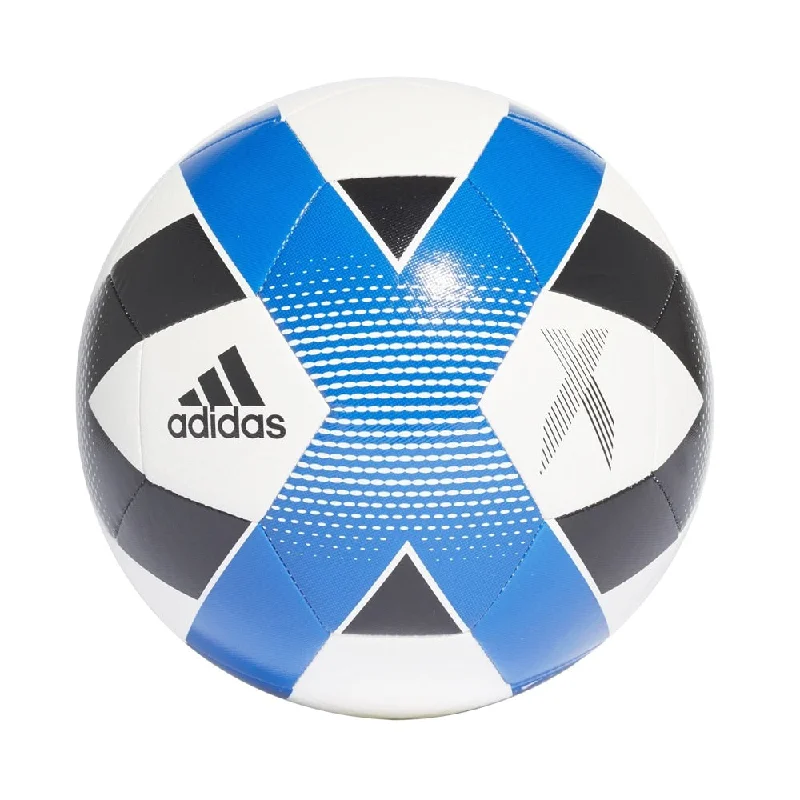 Football Bags With Helmet Compartment-adidas X Glider Ball White/Black/Blue