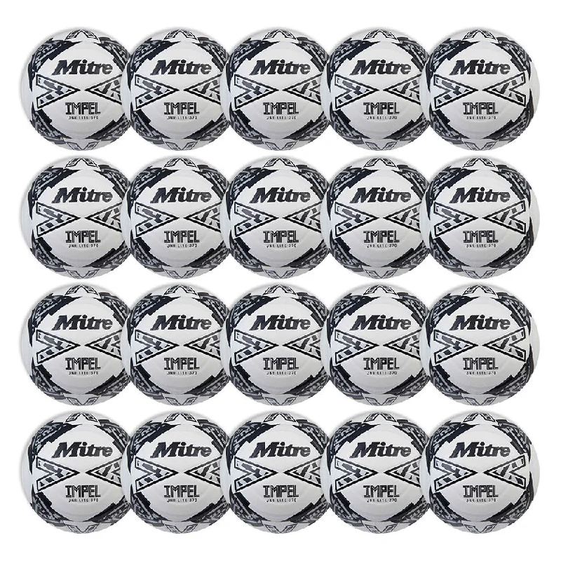 Football Water Bottles With Insulation-Mitre Junior Impel Lite 370g Footballs | 20 Pack