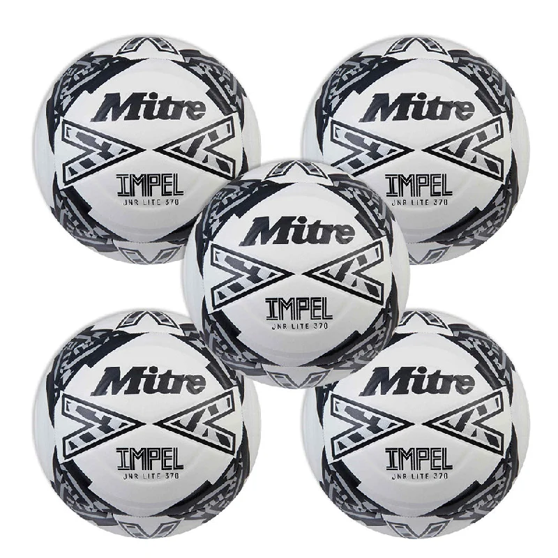 Football Gloves With Enhanced Grip-Mitre Junior Impel Lite 370g Footballs | 5 pack