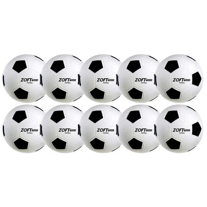 Football Kicking Tees With Adjustable Height-Zoft Touch Non Sting Football Size 4 | 10 pack